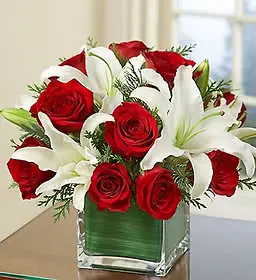 Red Roses and White Liliums
